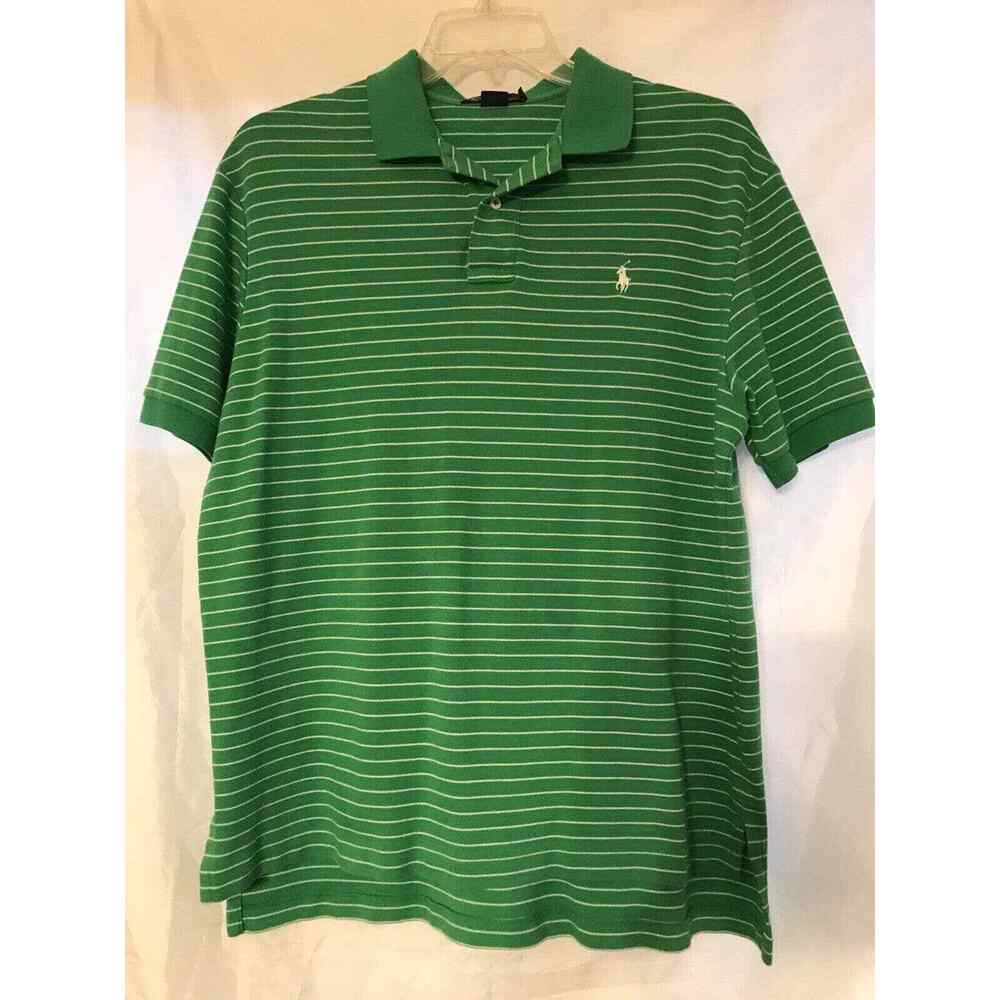 Polo by Ralph Lauren Green with White Stripes Size L Very Good Condition